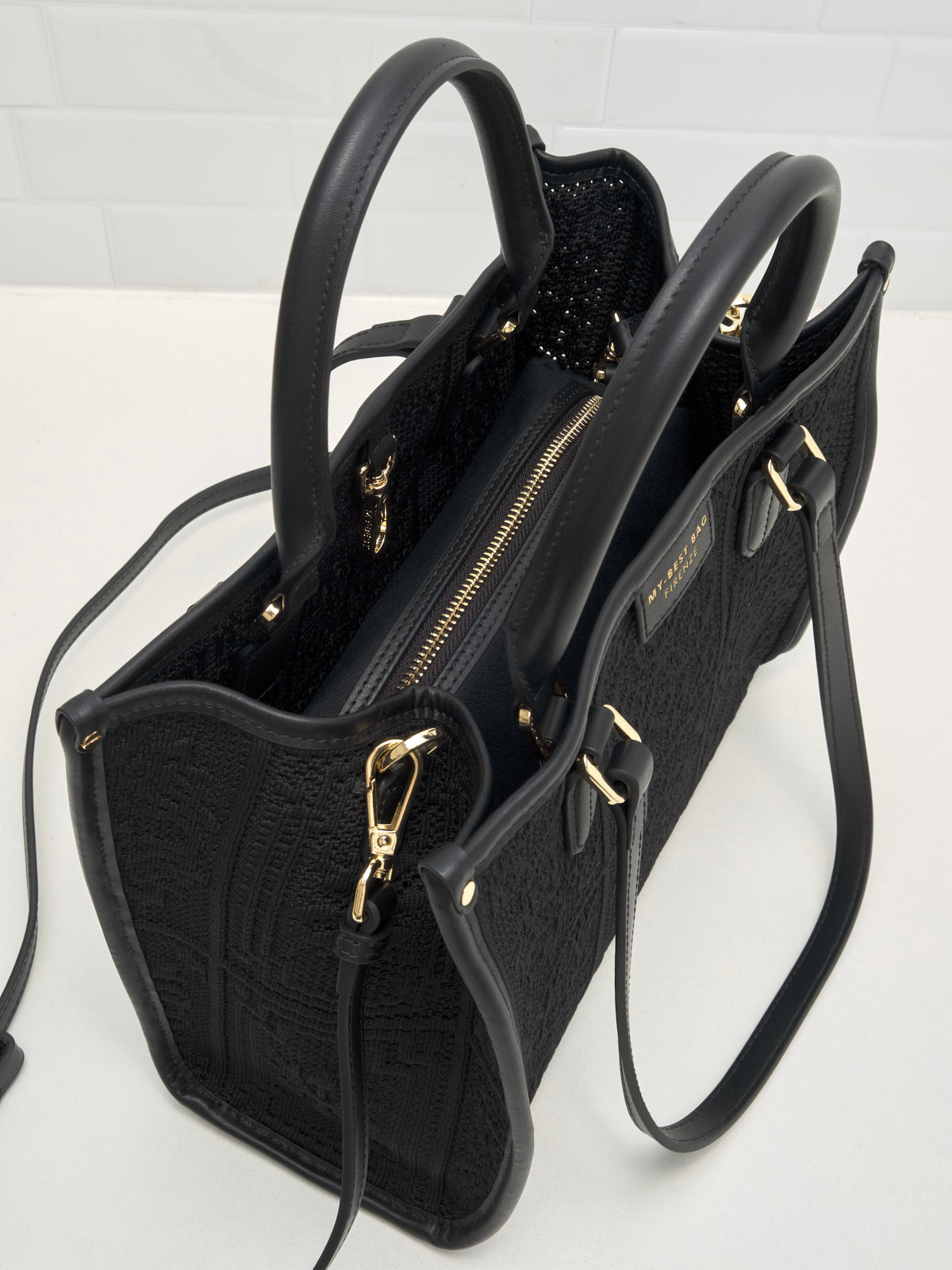 My Best Bag Firenze - Borsa Shopping Atena ossidiana 28cm 