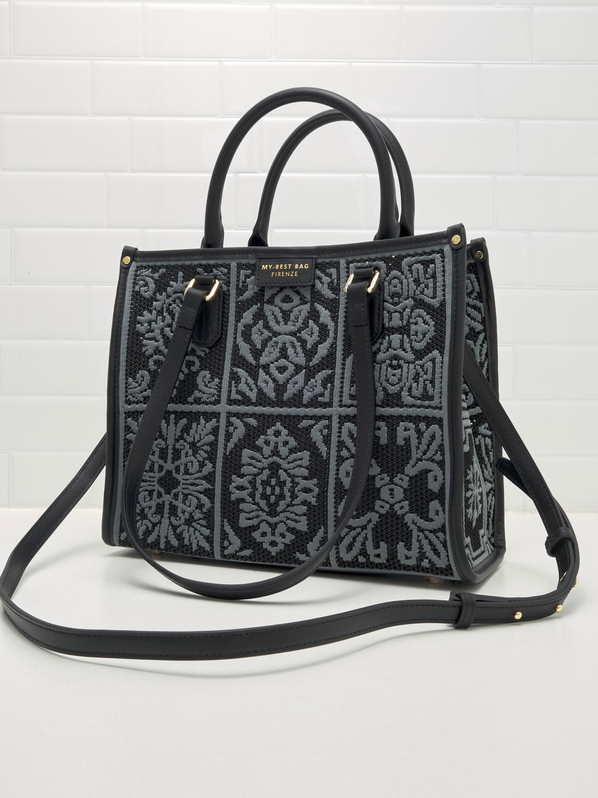 My Best Bag Firenze - Borsa Shopping Atena ossidiana grey 28cm 