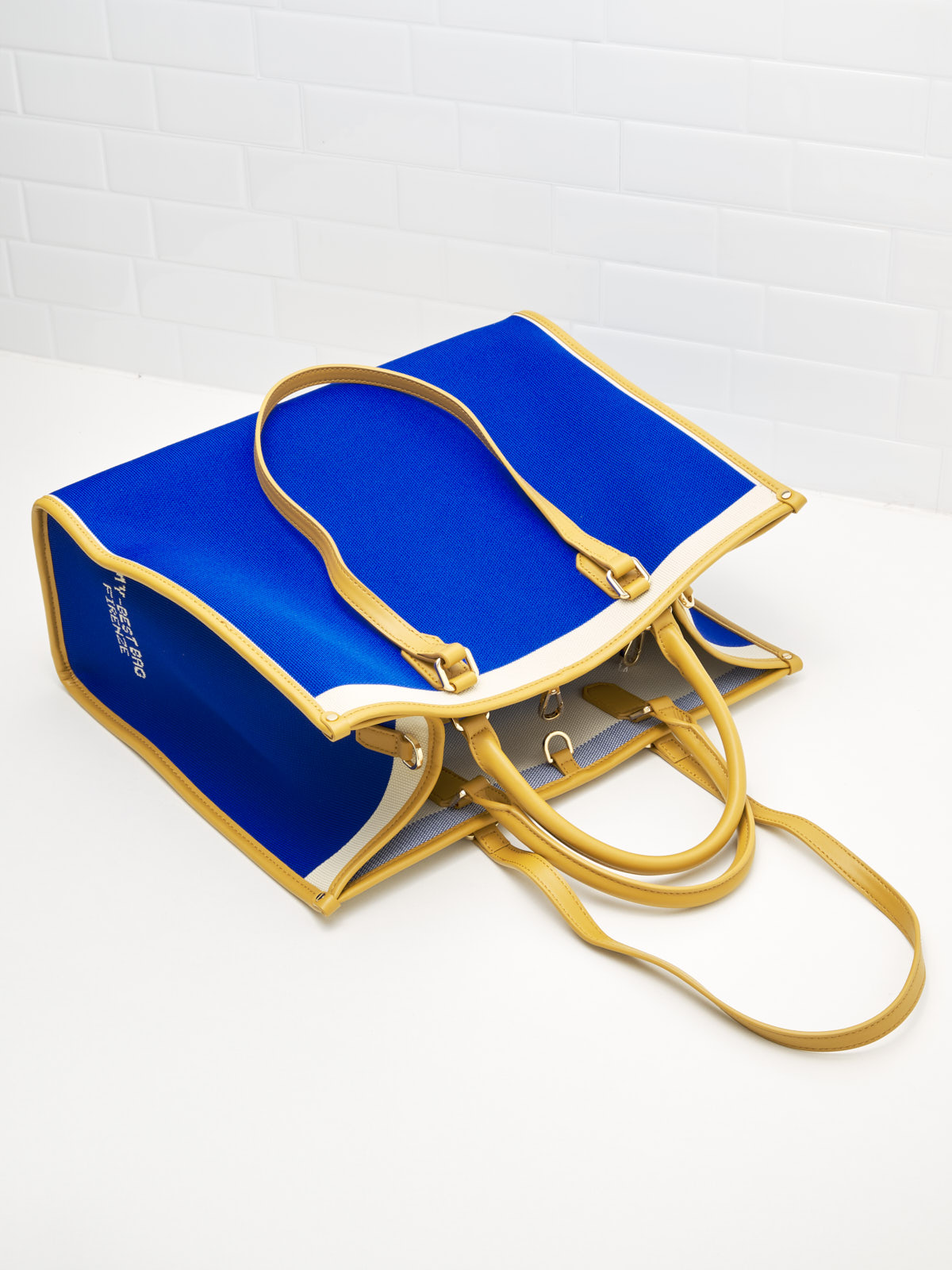 My Best Bag Firenze - Borsa Shopping Garden Blu 39cm 