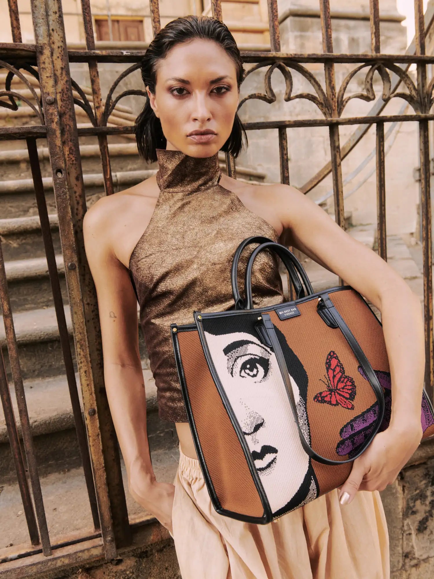 My Best Bag Firenze - Borsa Shopping Atena Butterfly 39cm 