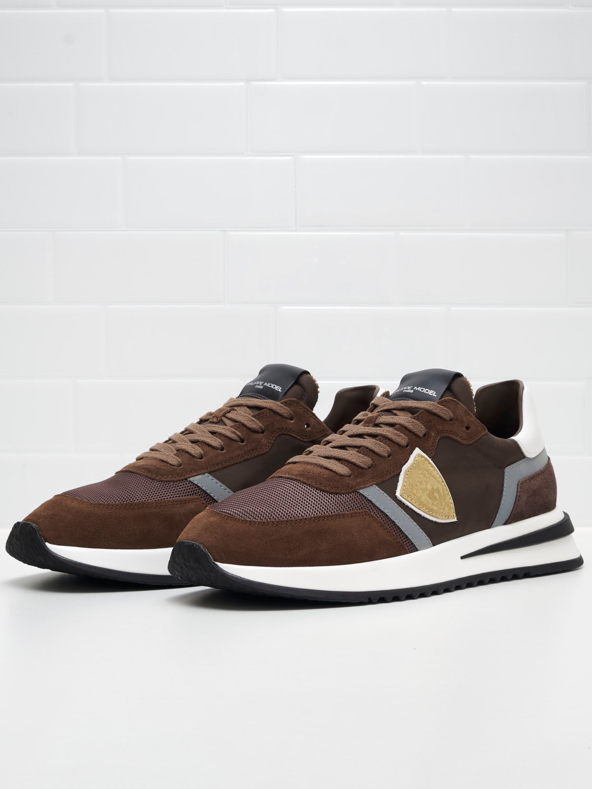 philippe model - Sneakers Lopez Low Man brown white yellow 