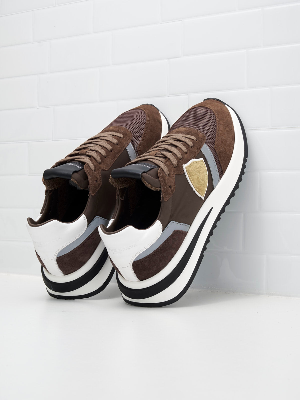 philippe model - Sneakers Lopez Low Man brown white yellow 