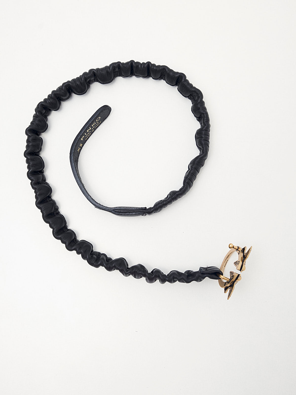 PINKO - Cintura Love Ruffle H2 Arricciata Black 