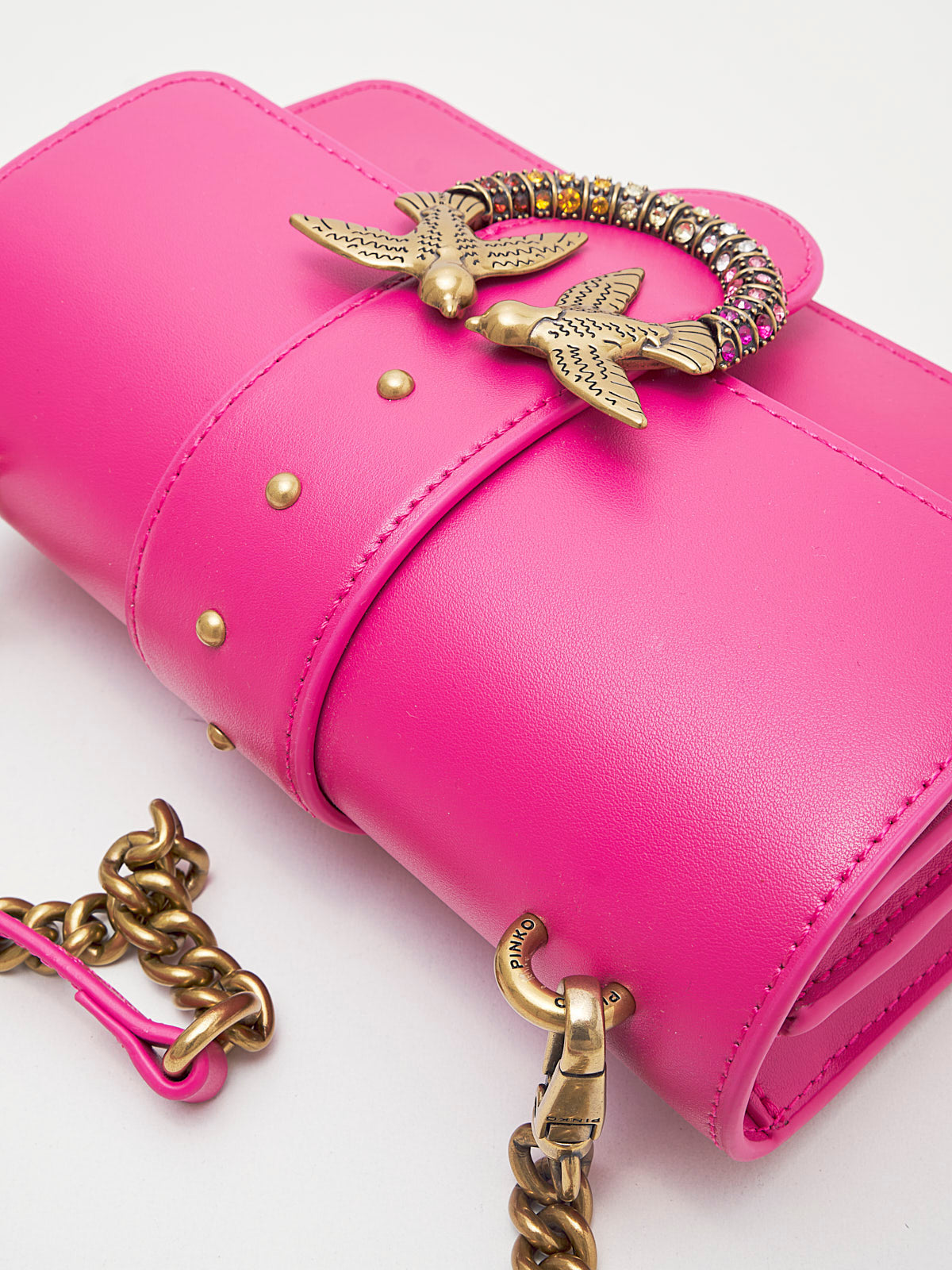 PINKO - Borsa a Tracolla Love One Mini fucsia gold sw 