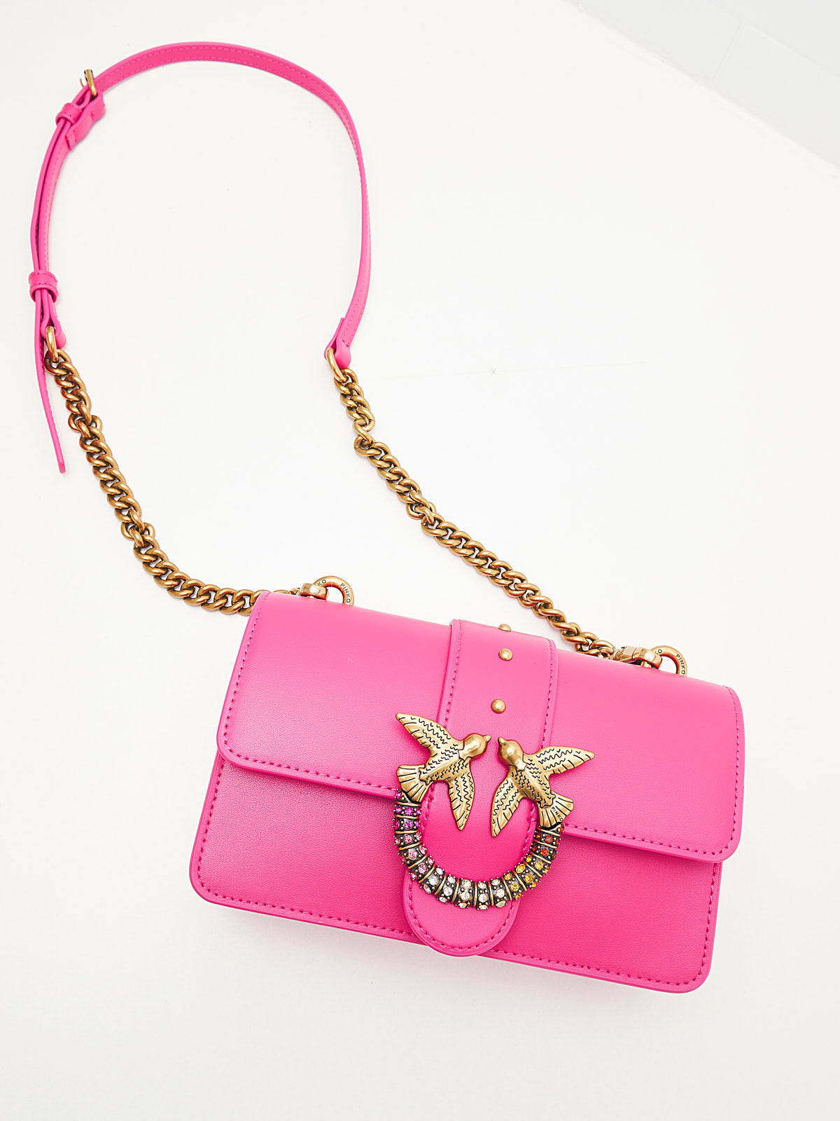 PINKO - Borsa a Tracolla Love One Mini fucsia gold sw 