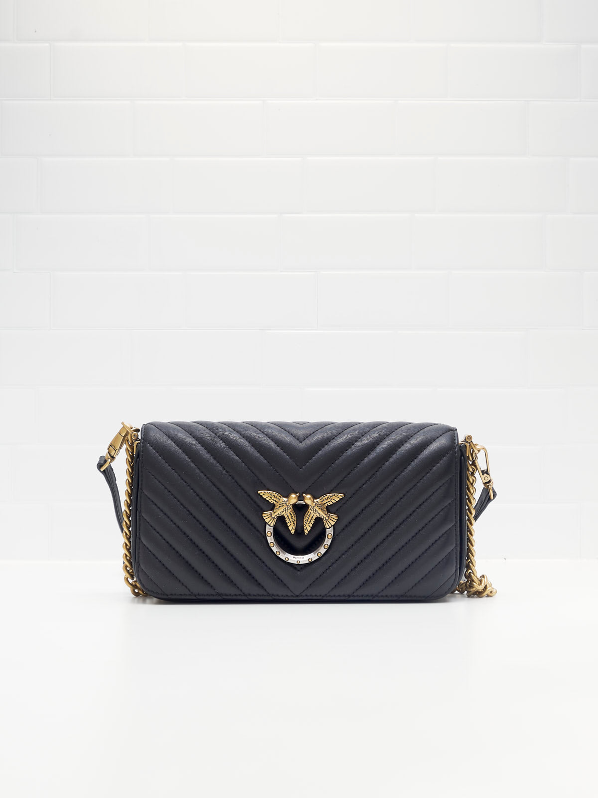 Pinko Love Click baguette black gold