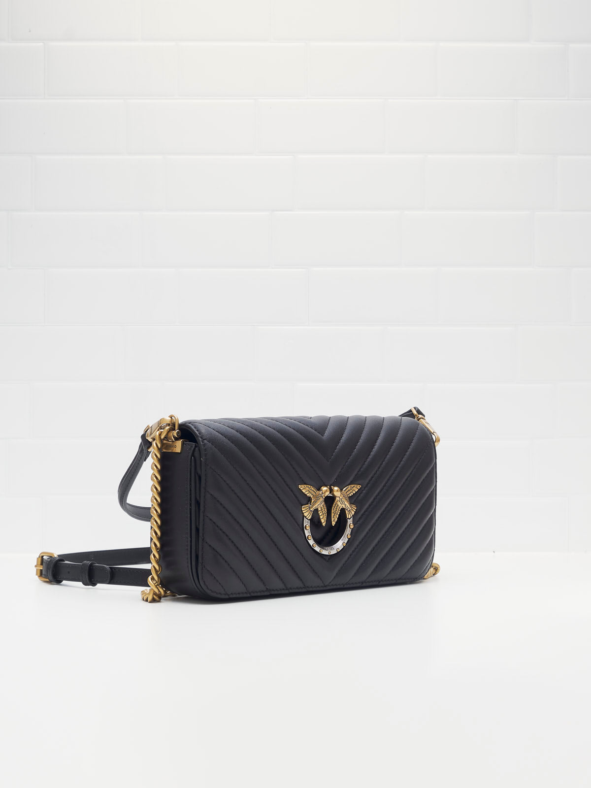 PINKO - Borsa a Tracolla Love Click baguette black gold 