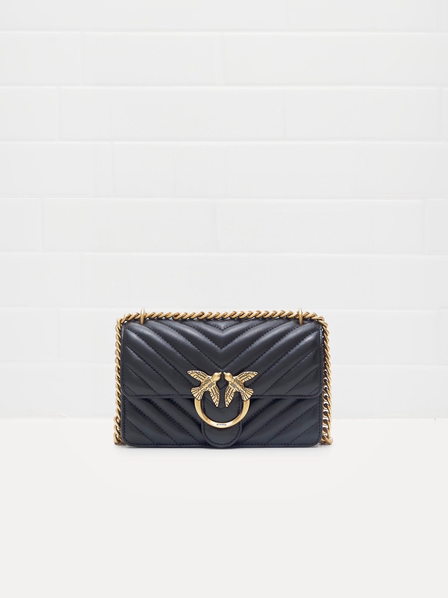 PINKO - Borsa a Tracolla Love One Mini DC black gold 