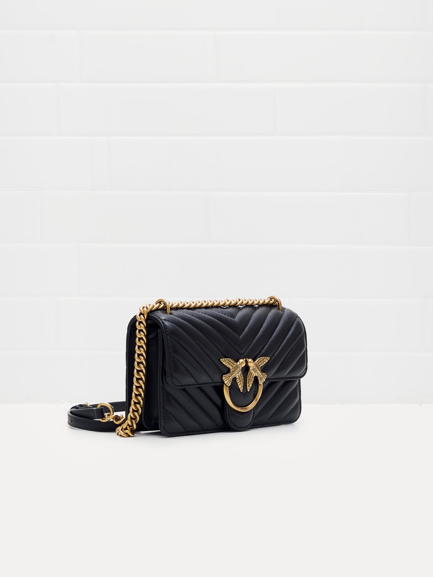 PINKO - Borsa a Tracolla Love One Mini DC black gold 