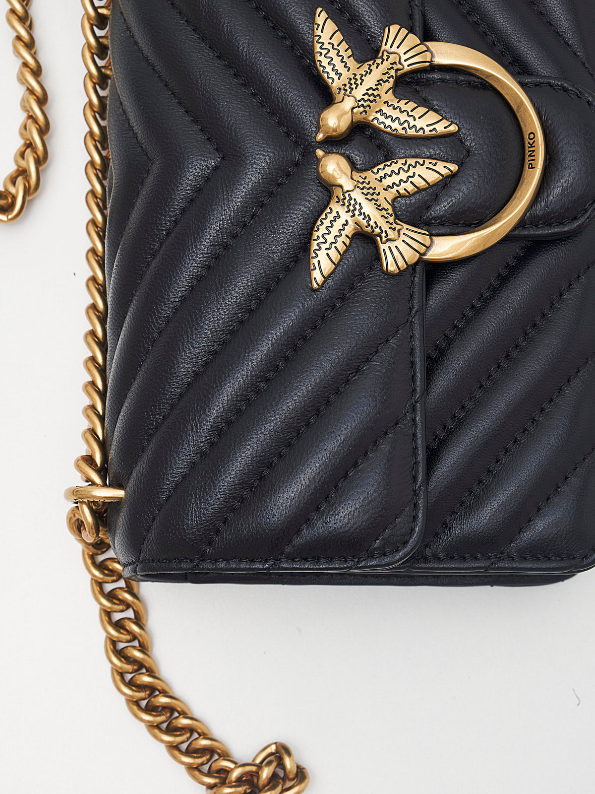 PINKO - Borsa a Tracolla Love One Mini DC black gold 