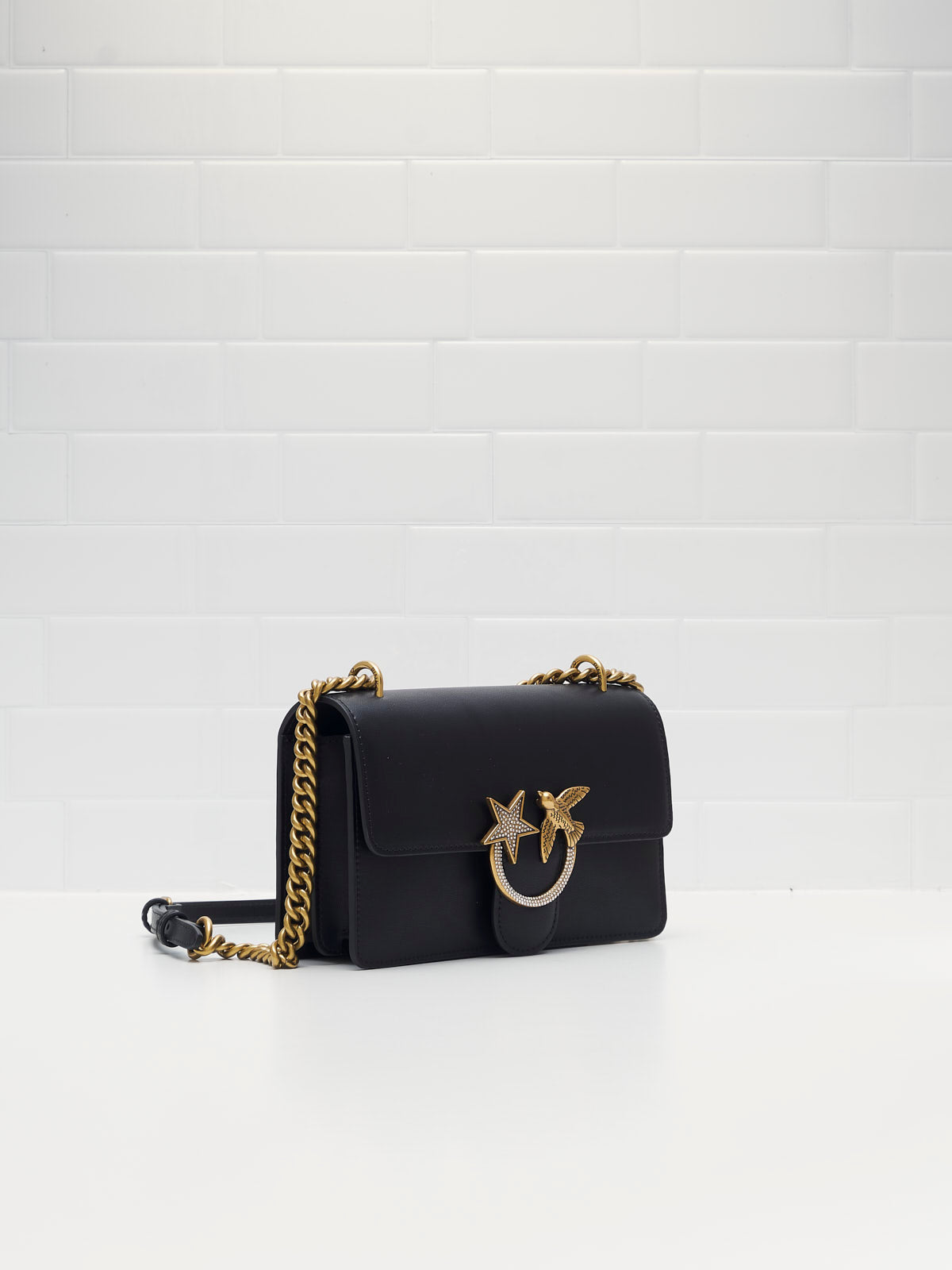 PINKO - Borsa a Tracolla Love One Mini DC black gold 