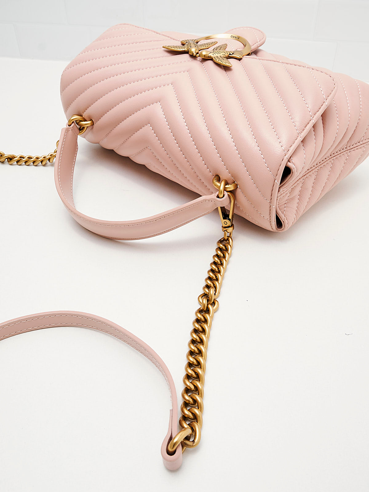 PINKO - Borsa a Tracolla Love Lady Puff Classic cipria gold 