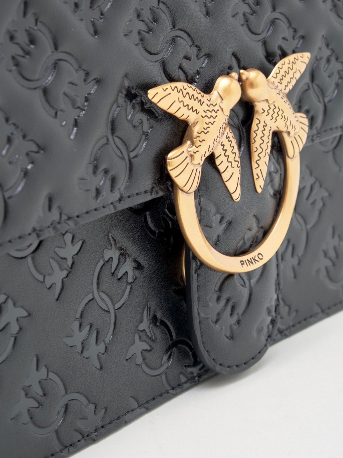 PINKO - Borsa a Tracolla Love One Classic Logo black gold 