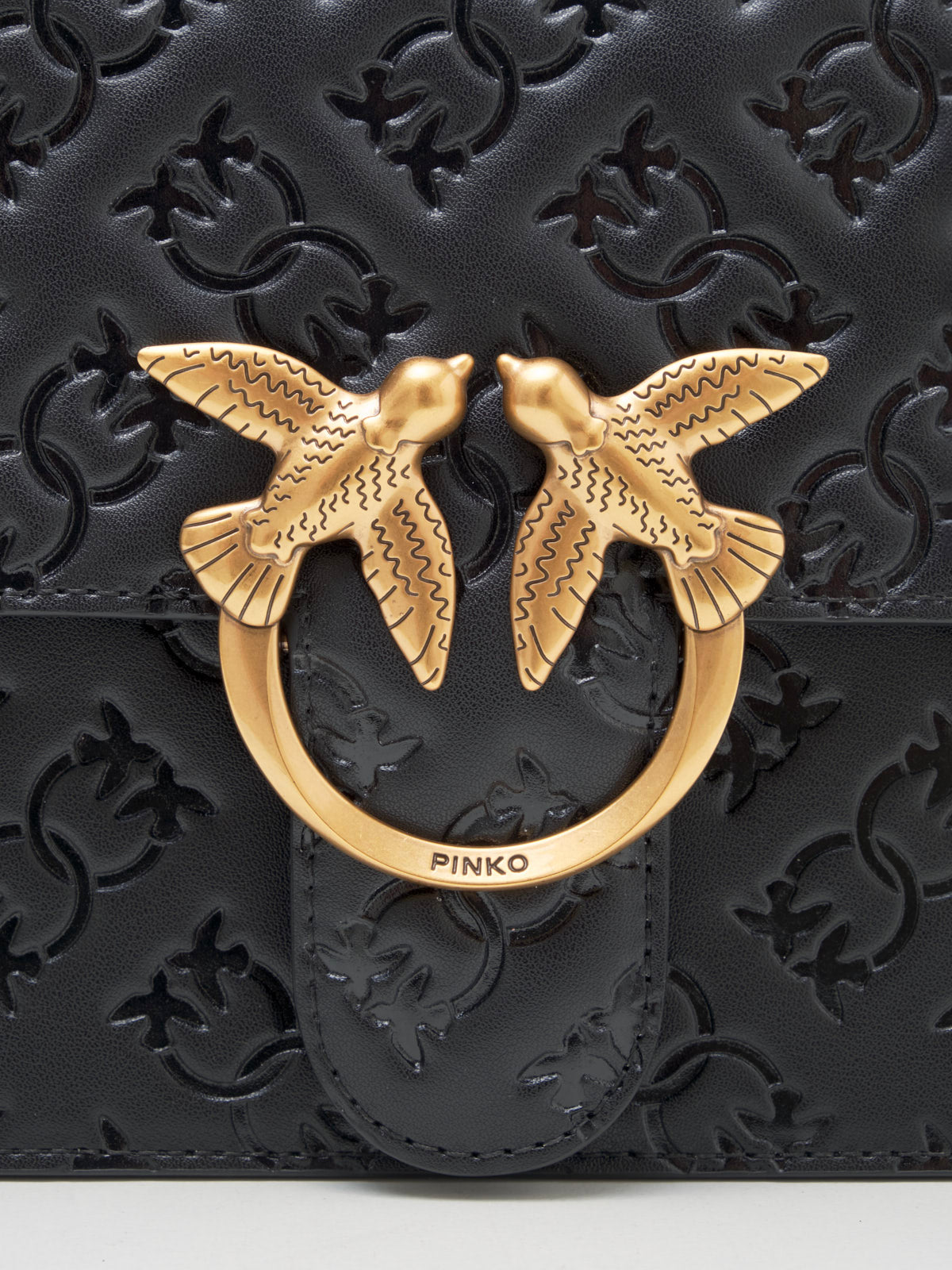 PINKO - Borsa a Tracolla Love One Classic Logo black gold 