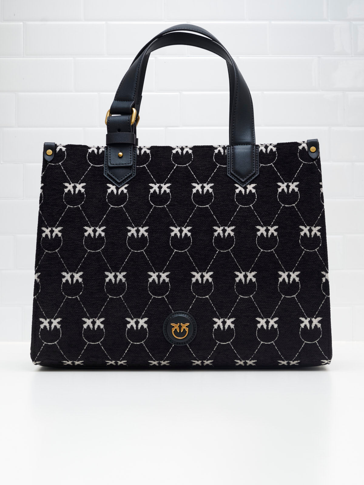 Pinko Shopping Jacquard black white