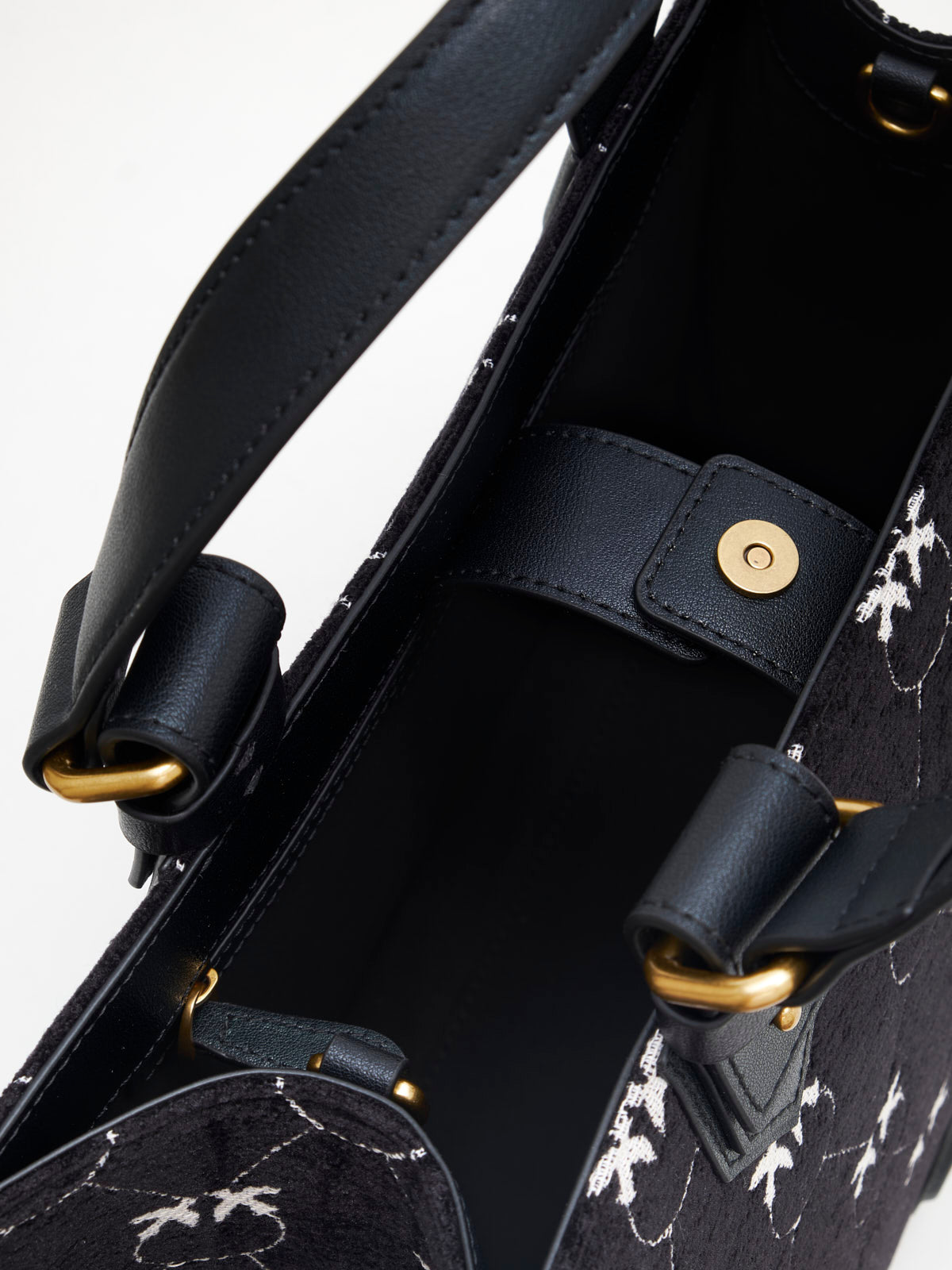 PINKO - Borsa Shopping Jacquard black white 