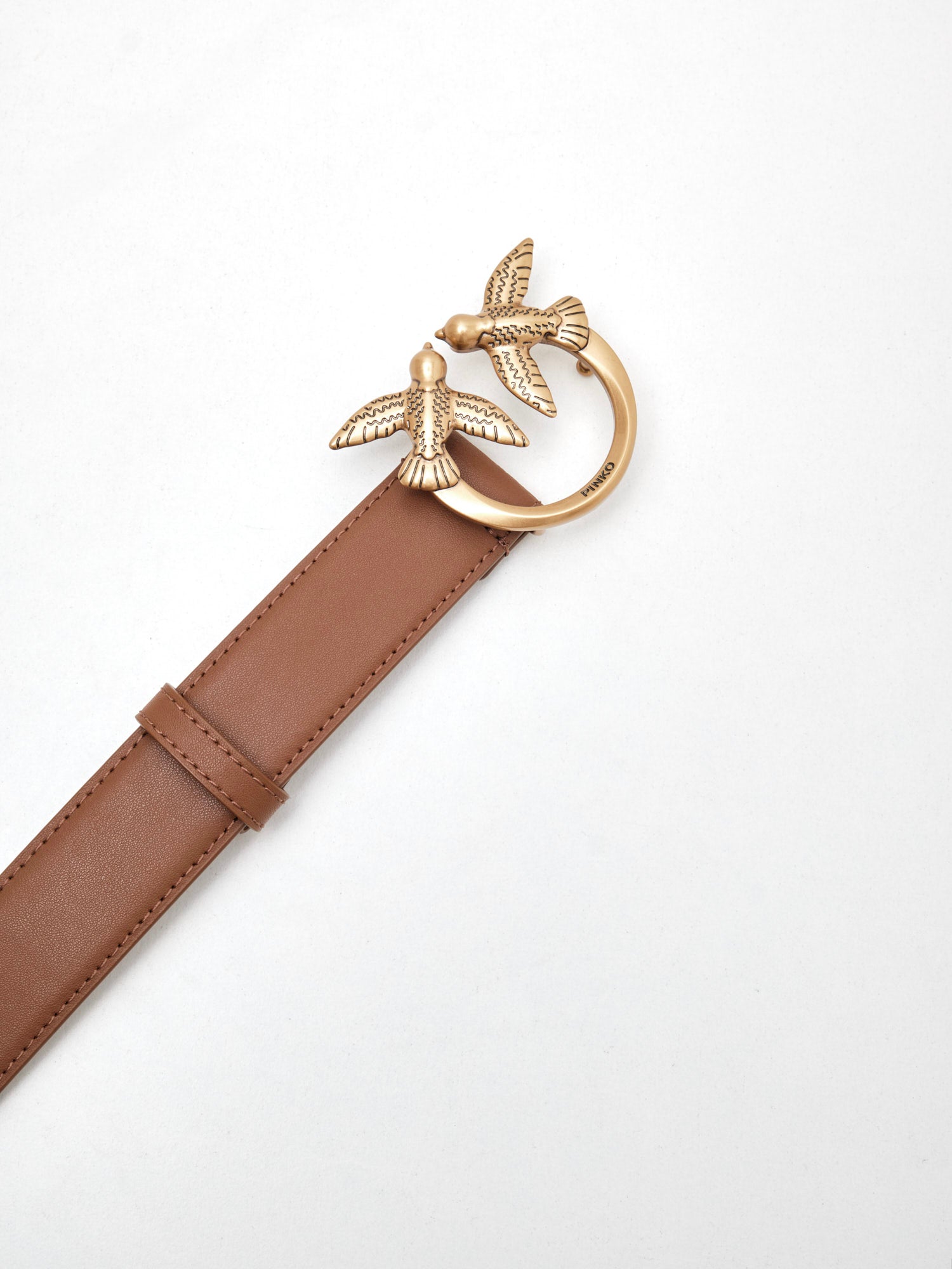PINKO - Cintura Love Berry H3 Double brown gold 