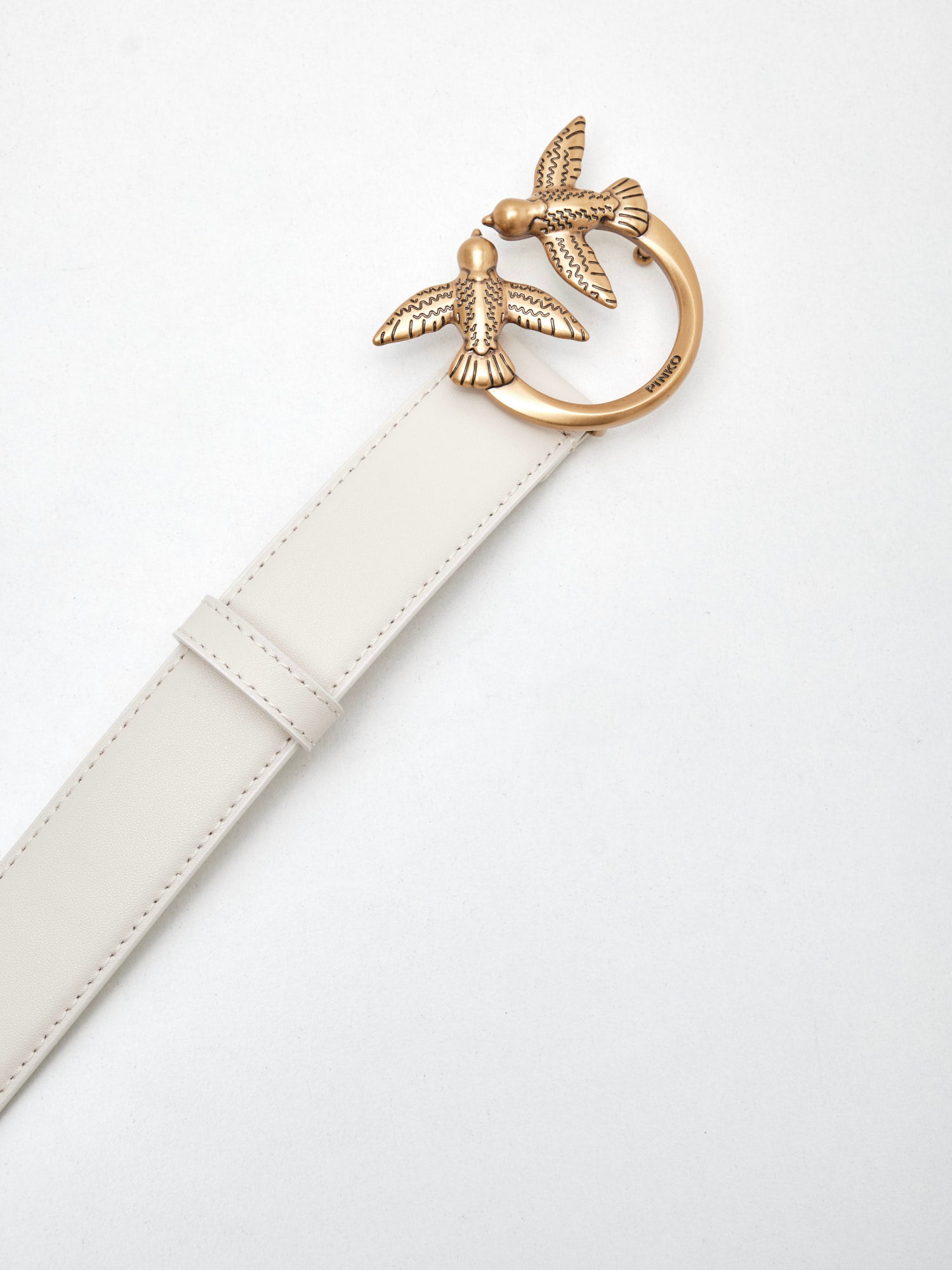 PINKO - Cintura Love Berry H3 Double white silk gold 
