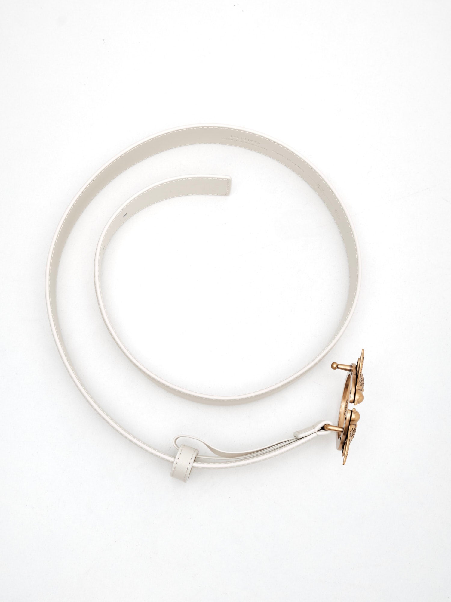 PINKO - Cintura Love Berry H3 Double white silk gold 