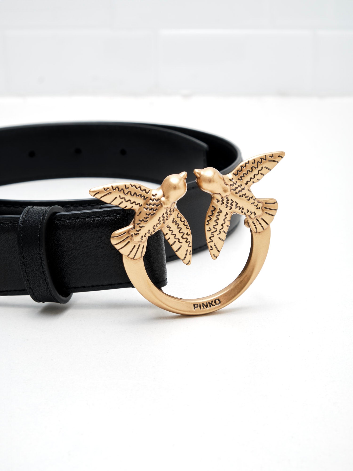 PINKO - Cintura Love Berry H3 Double black gold 
