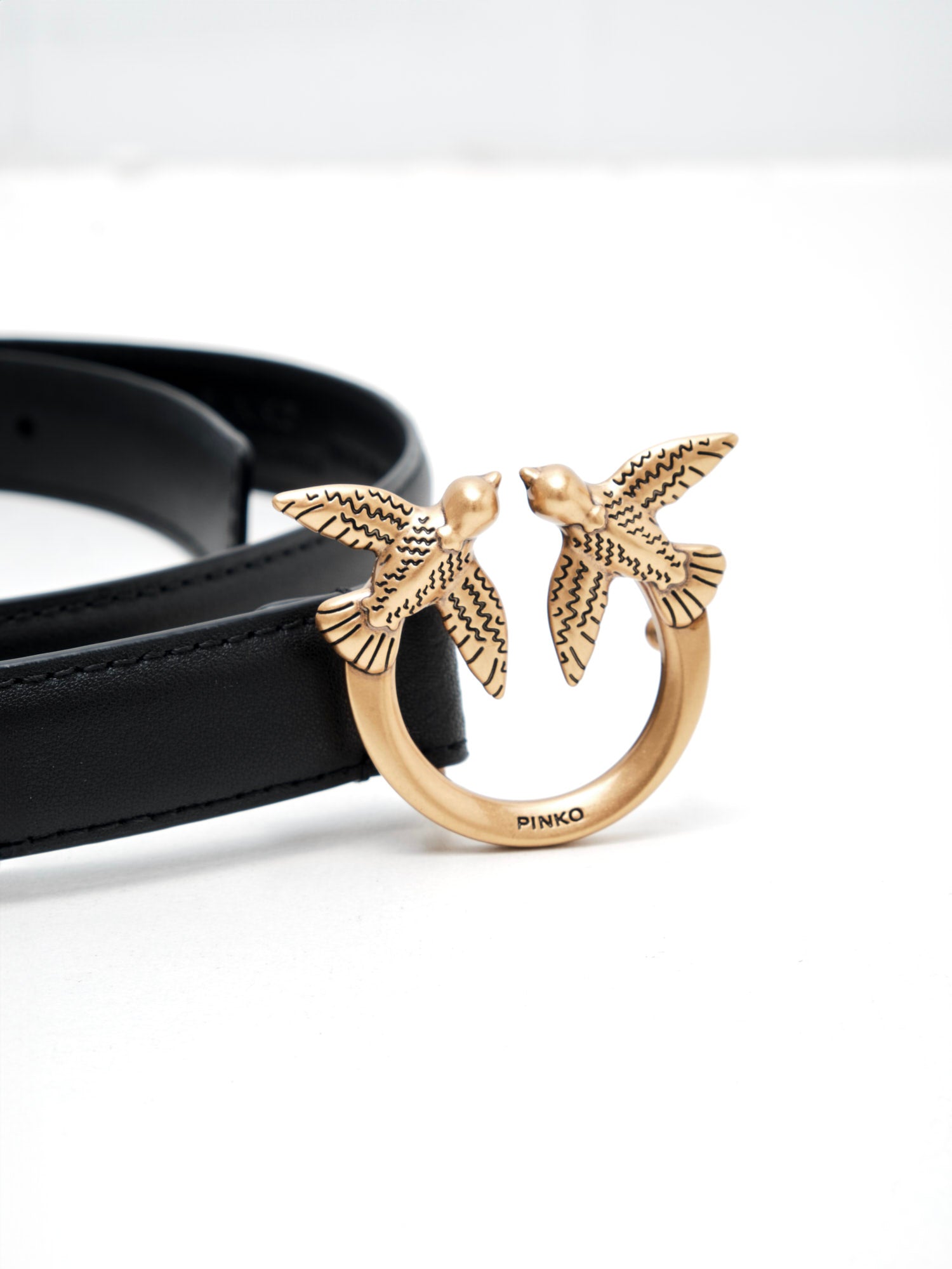 PINKO - Cintura Love Berry H2 Double black gold 