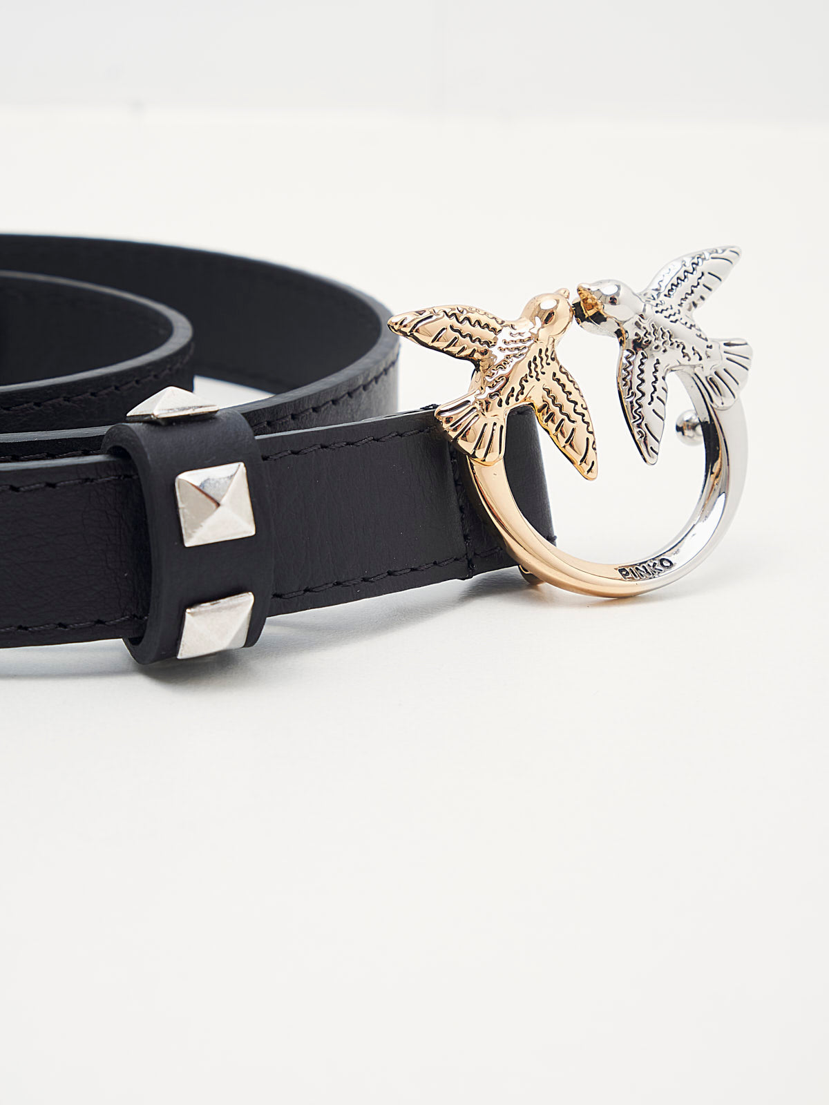 PINKO - Cintura Love Berry H2 Double black gold silver 