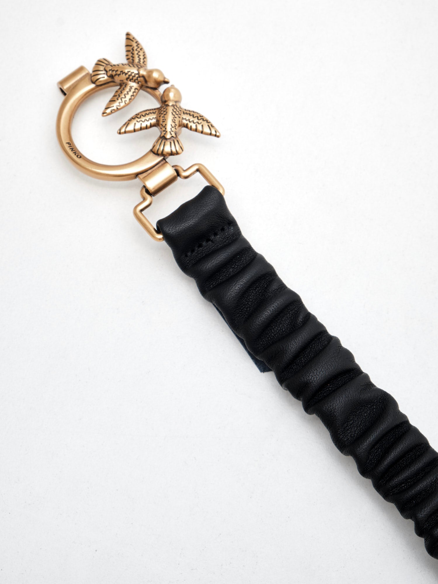 PINKO - Cintura Love Ruffle H2 Arricciata black gold 