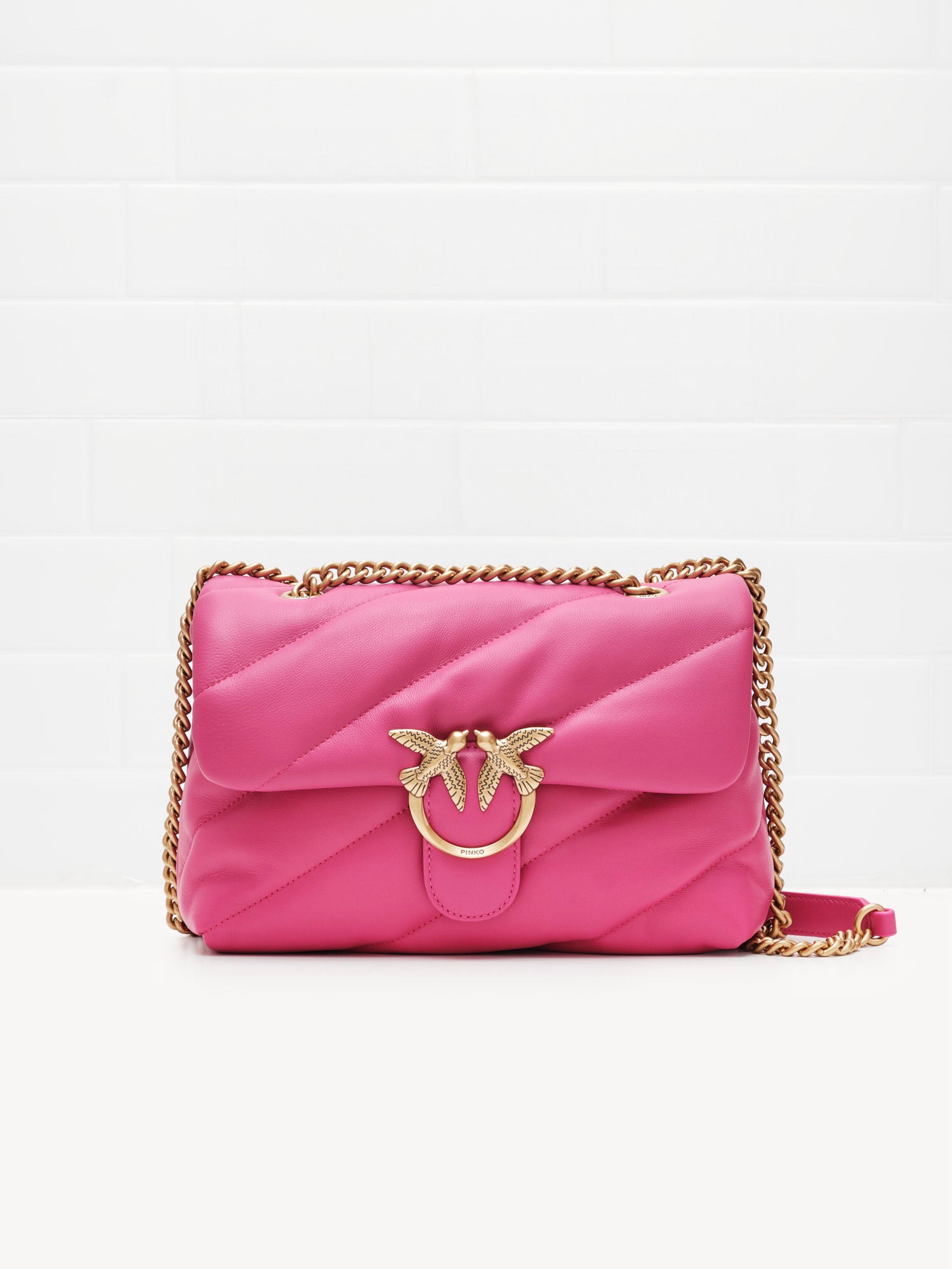 PINKO - Borsa a Tracolla Classic Love Bag Puff Maxi Quilt pink Pinko gold 