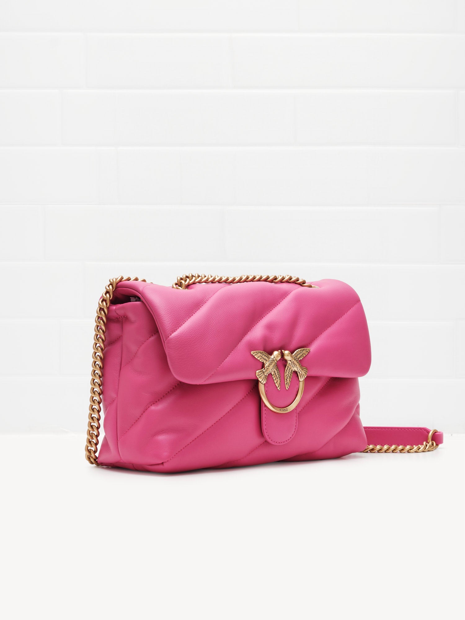 PINKO - Borsa a Tracolla Classic Love Bag Puff Maxi Quilt pink Pinko gold 