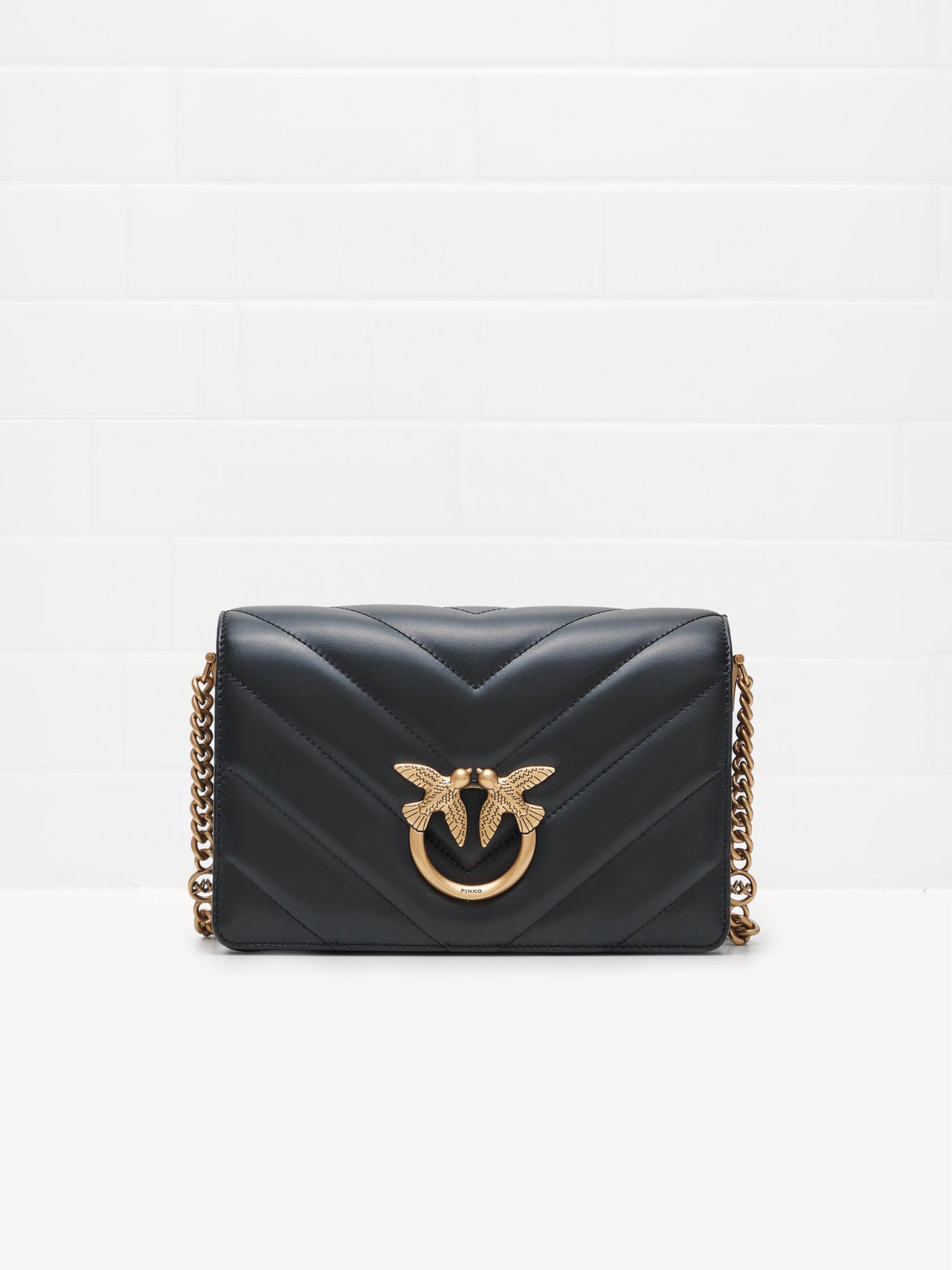 Classic Love Bag Click Big Chevron black gold