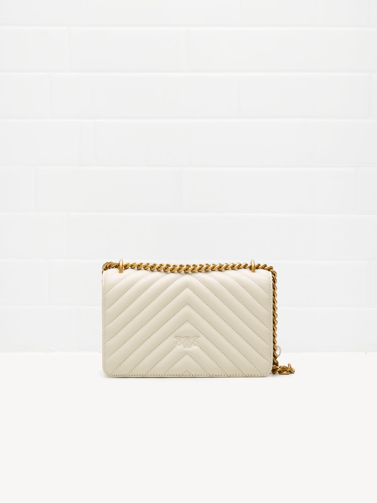 PINKO - Borsa a Tracolla Love One Mini DC white gold 