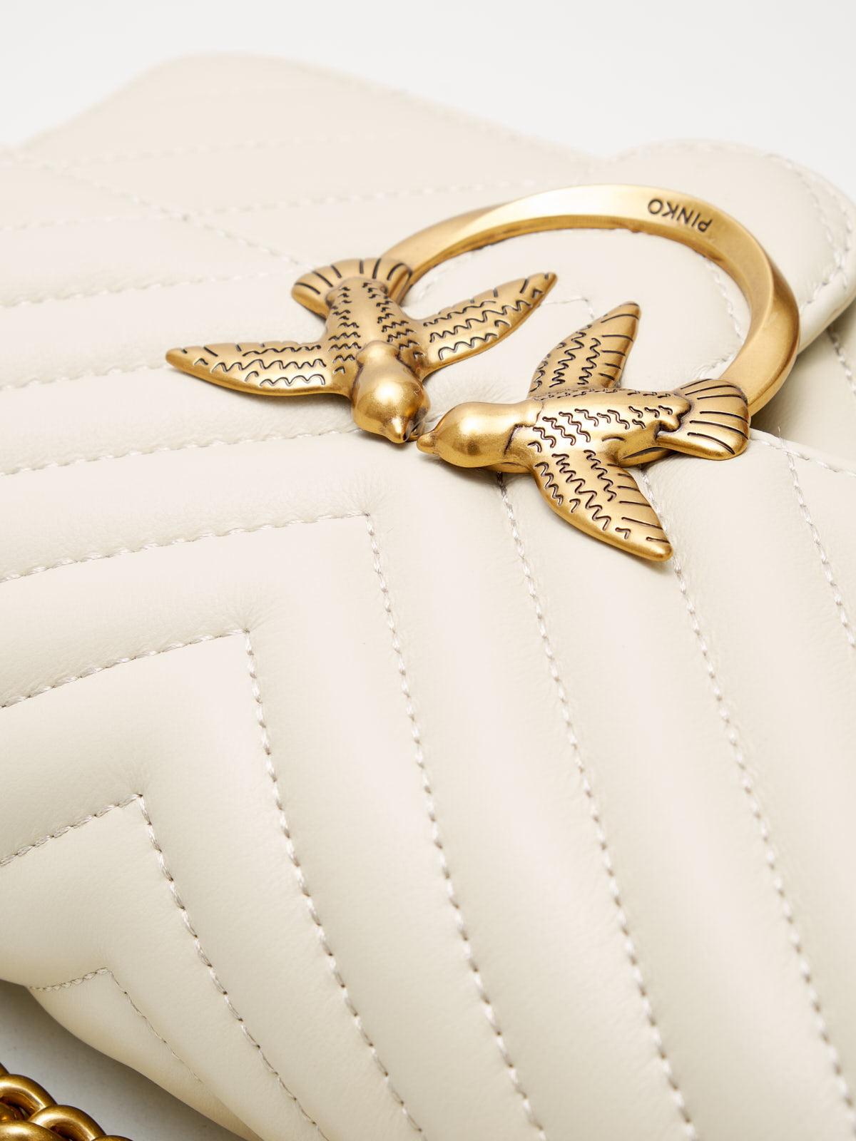 PINKO - Borsa a Tracolla Love One Mini DC white gold 