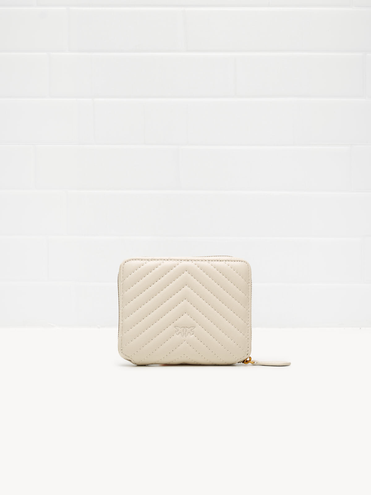 PINKO - Portafoglio Taylor Zip Around white gold 
