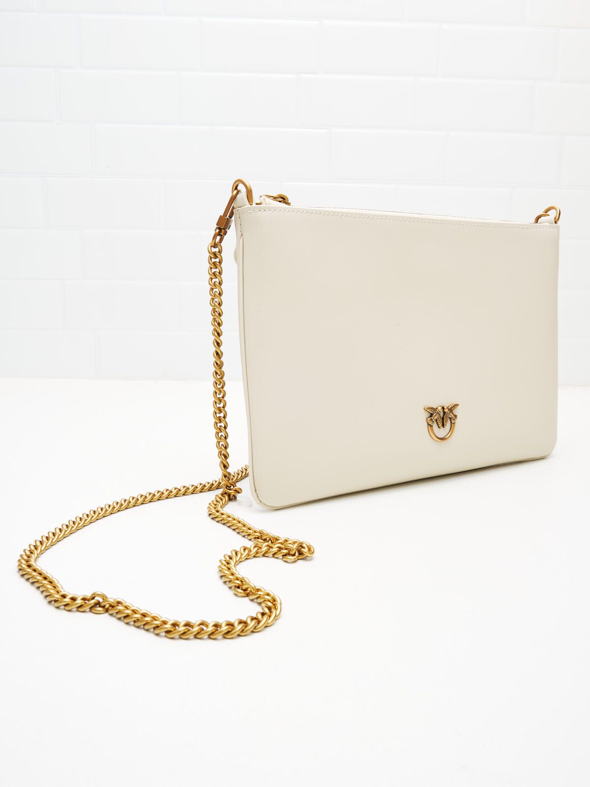PINKO - Borsa a Tracolla Classic Flat Love Bag Simply white gold 