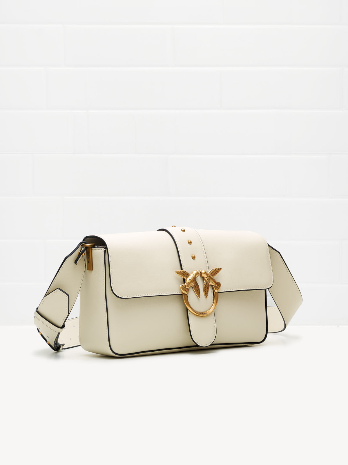 PINKO - Borsa a Tracolla Love One Classic Slouchy FL white gold 