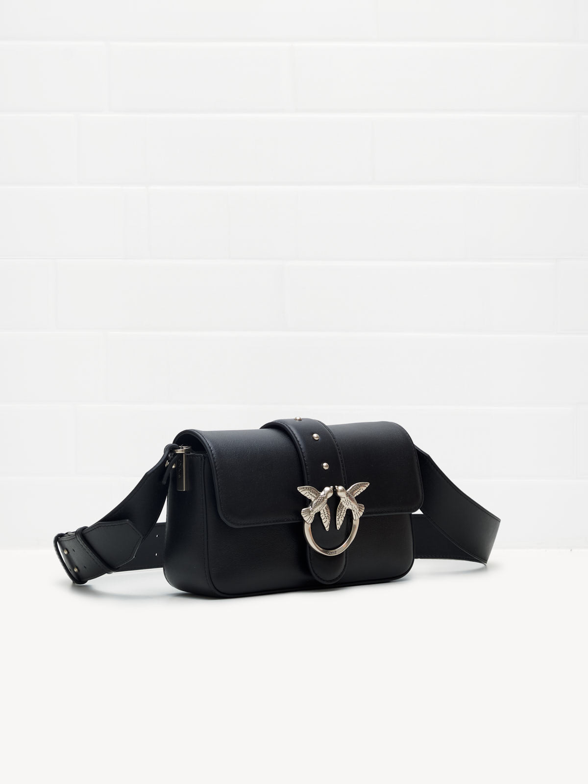 PINKO - Borsa a Tracolla Love One Mini Slouchy FL black silver 