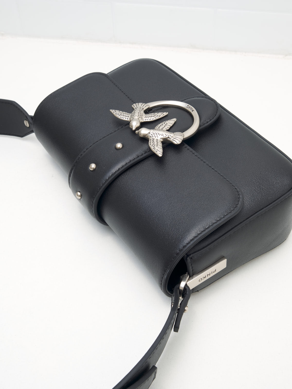 PINKO - Borsa a Tracolla Love One Mini Slouchy FL black silver 