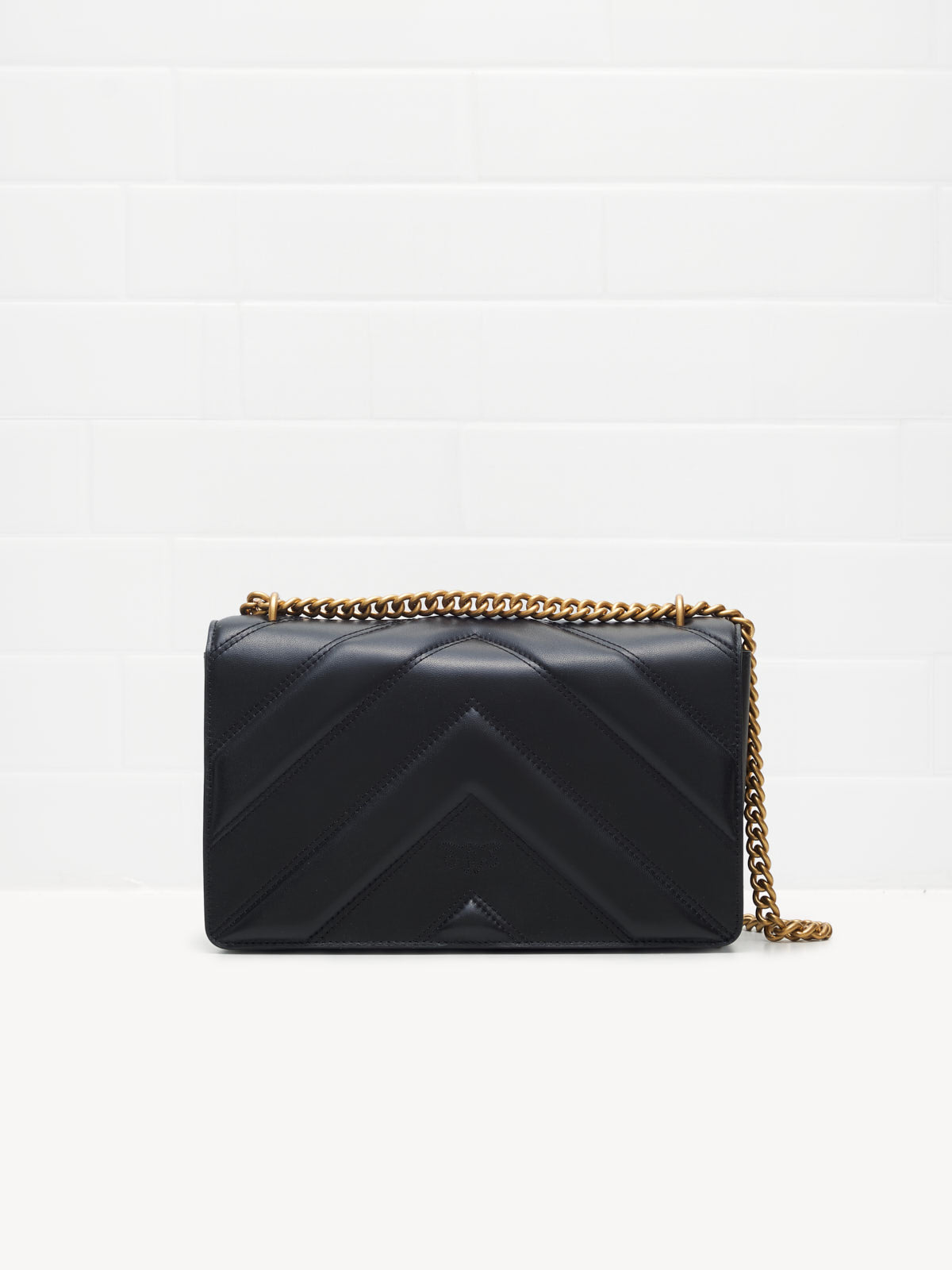 PINKO - Tracolla Love One "V" black gold 
