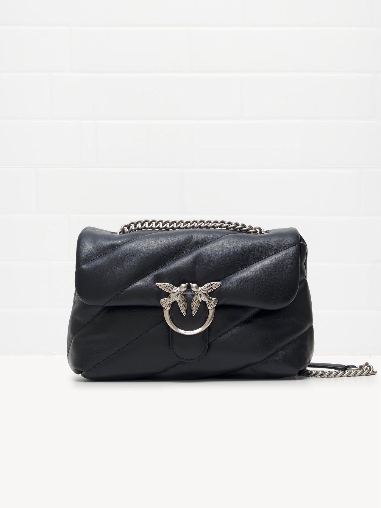 Pinko Classic Love Bag Puff Maxi Quilt black silver