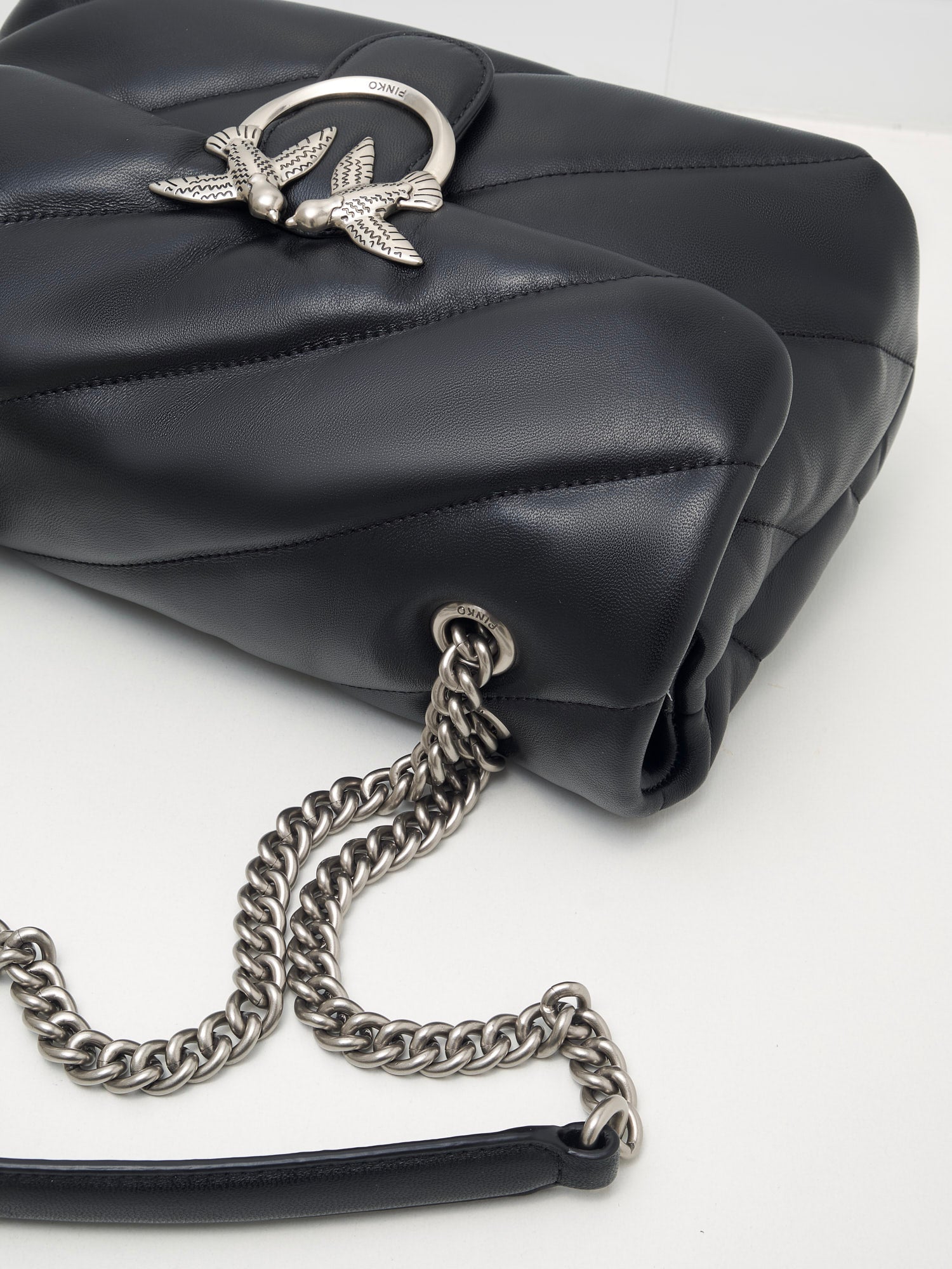 PINKO - Borsa a Tracolla Classic Love Bag Puff Maxi Quilt black silver 