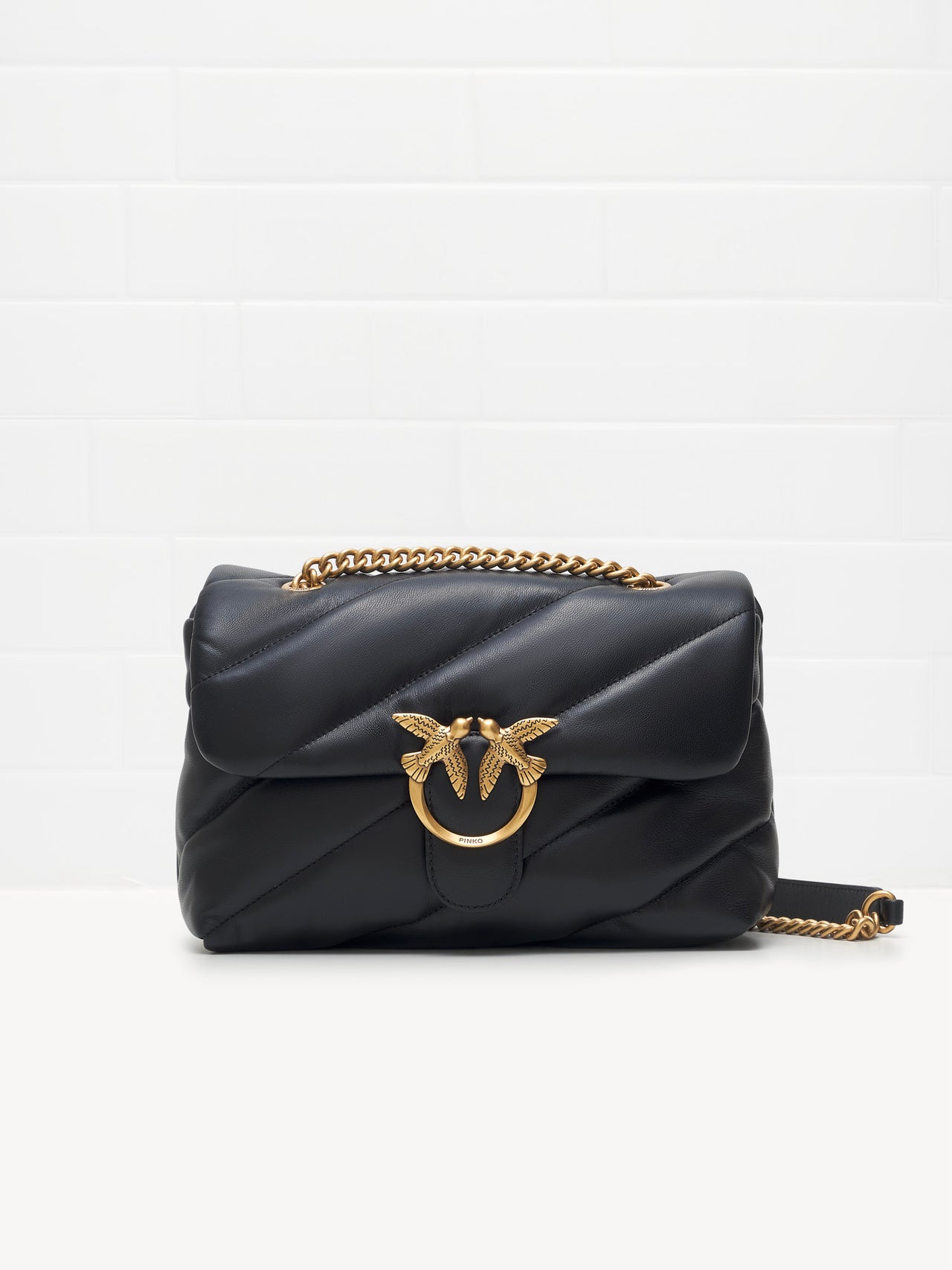 Pinko Classic Love Bag Puff Maxi Quilt black gold