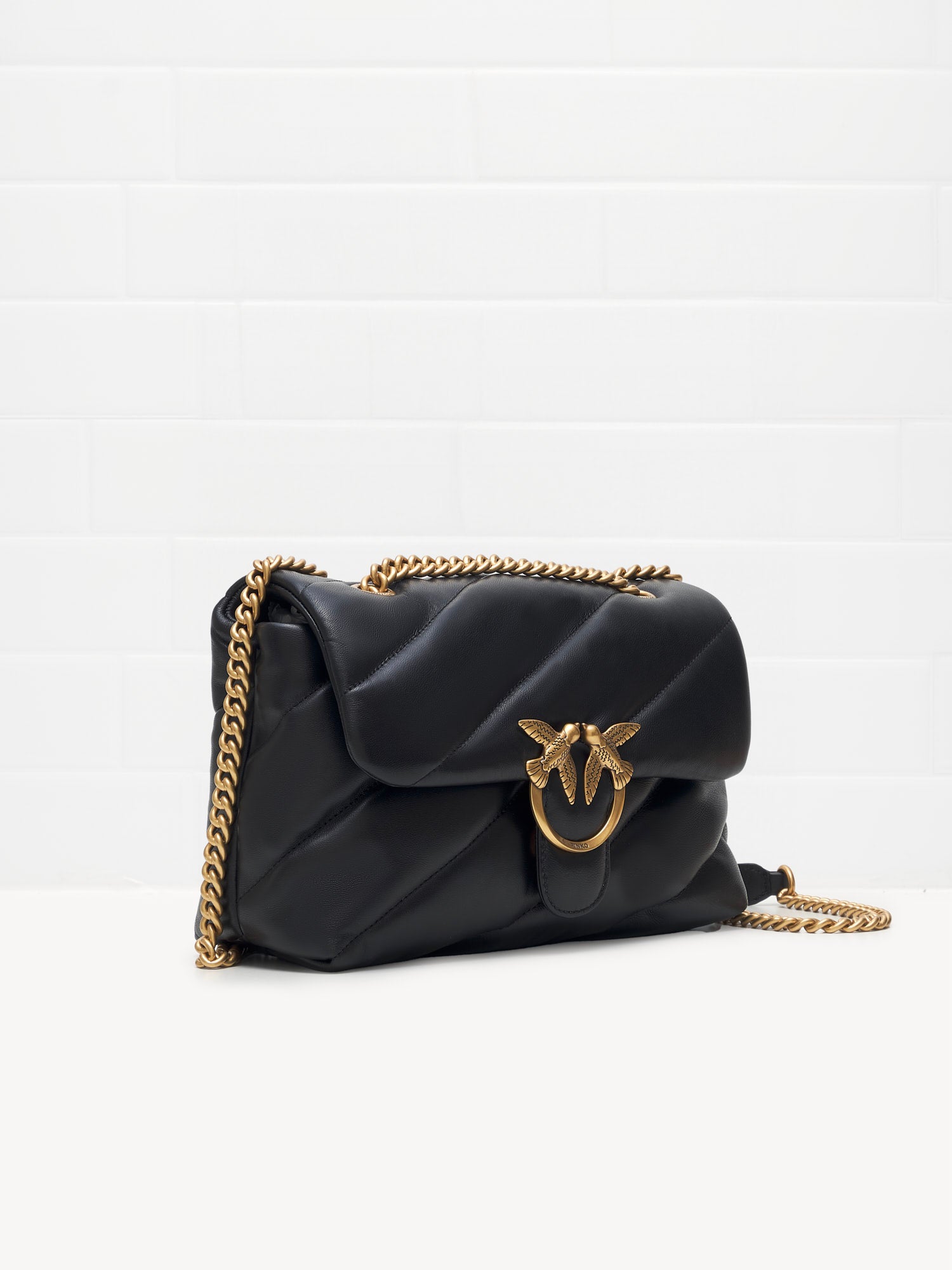 Pinko Classic Love Bag Puff Maxi Quilt black gold