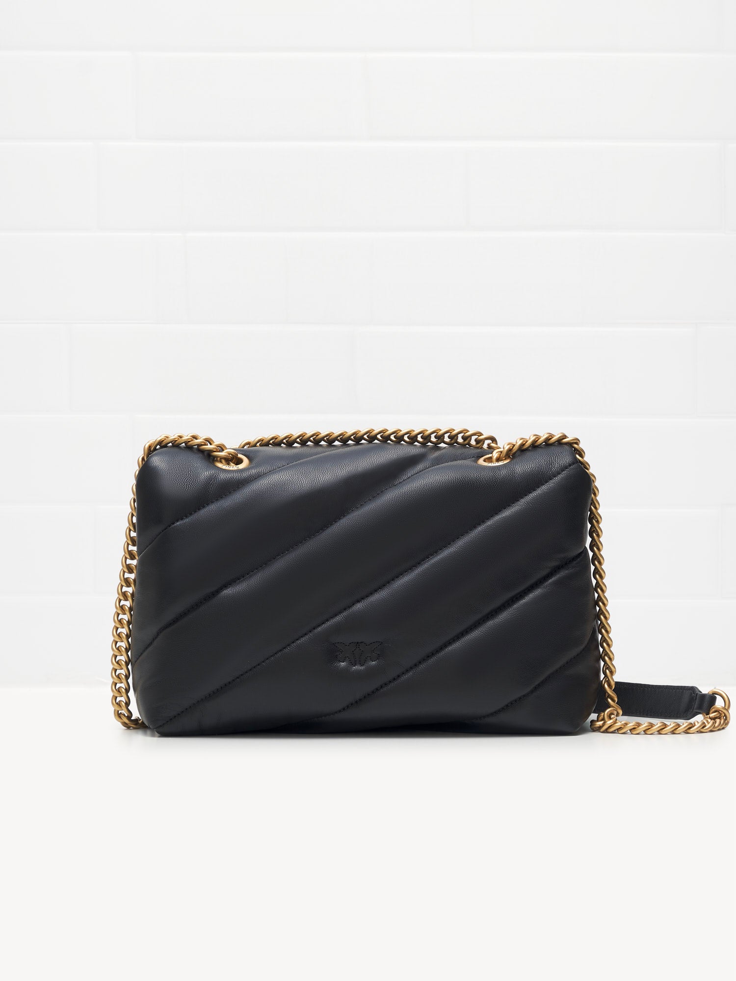 Pinko Classic Love Bag Puff Maxi Quilt black gold