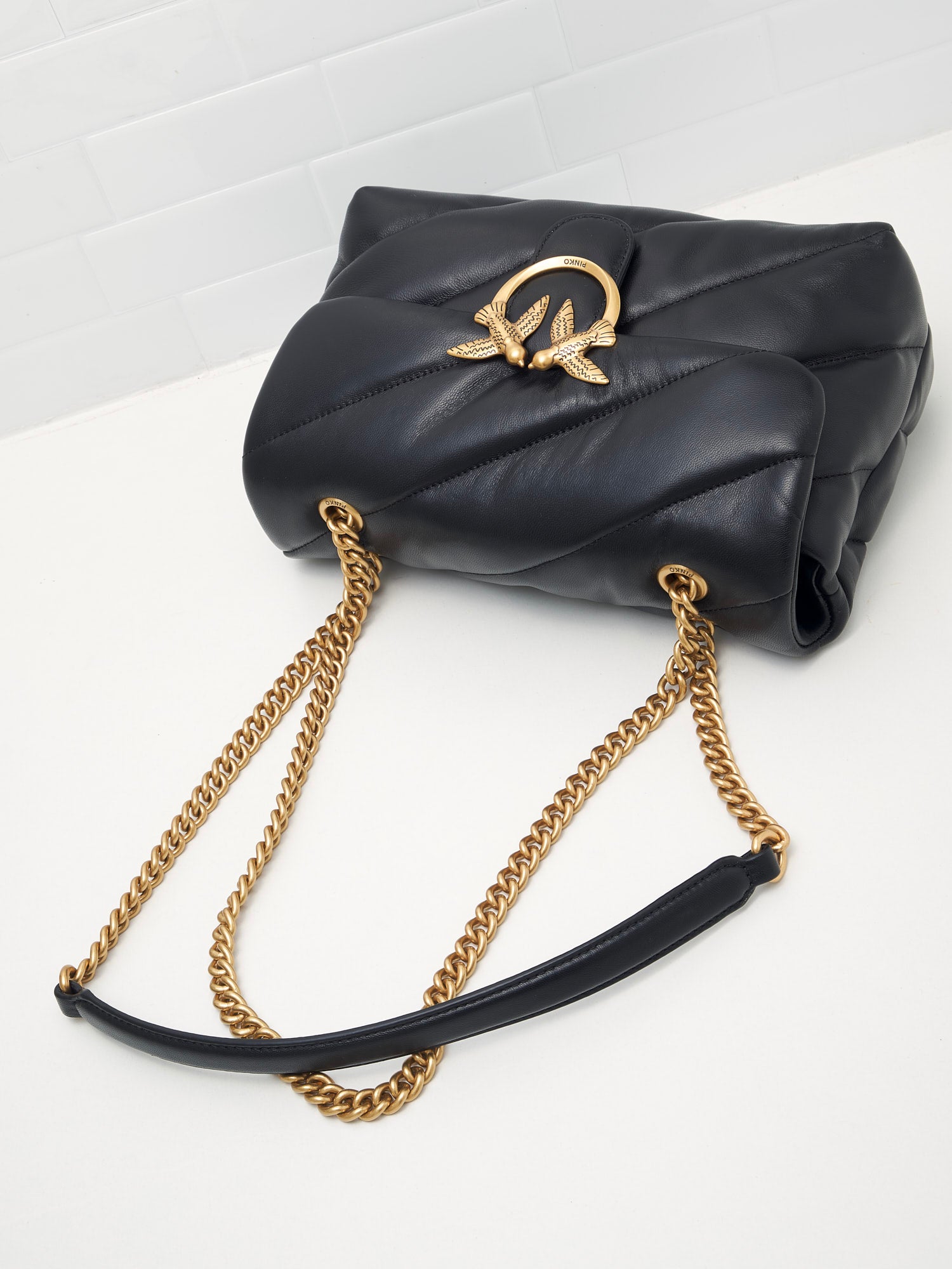 Pinko Classic Love Bag Puff Maxi Quilt black gold