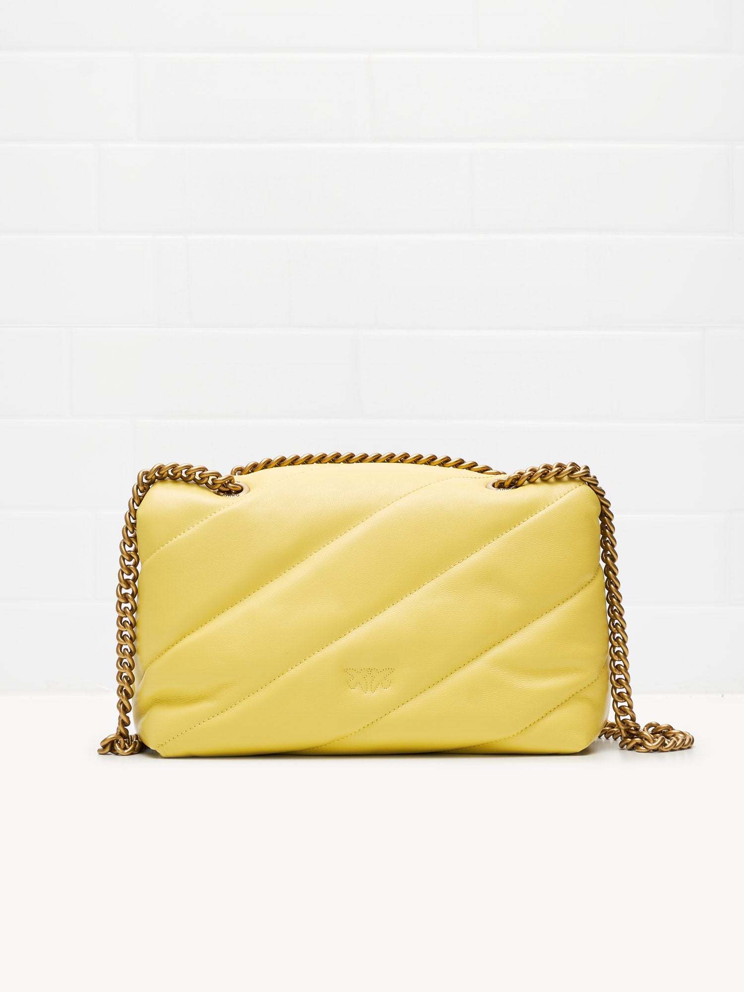 PINKO - Borsa a Tracolla Classic Love Bag Puff Maxi Quilt yellow gold 