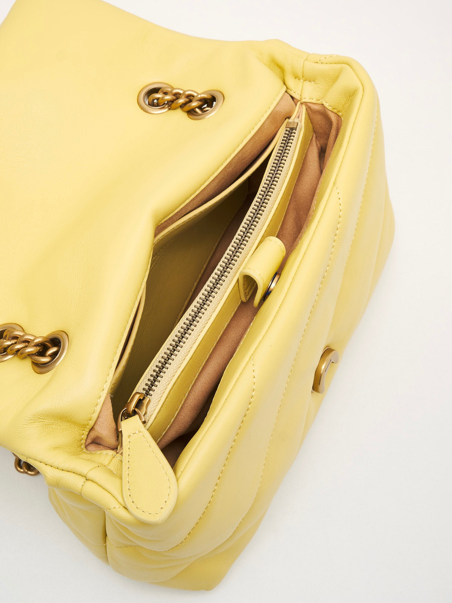 PINKO - Borsa a Tracolla Classic Love Bag Puff Maxi Quilt yellow gold 