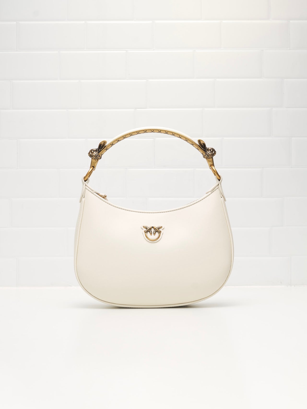 Love Mini Half Moon Milk Gold Shoulder Bag