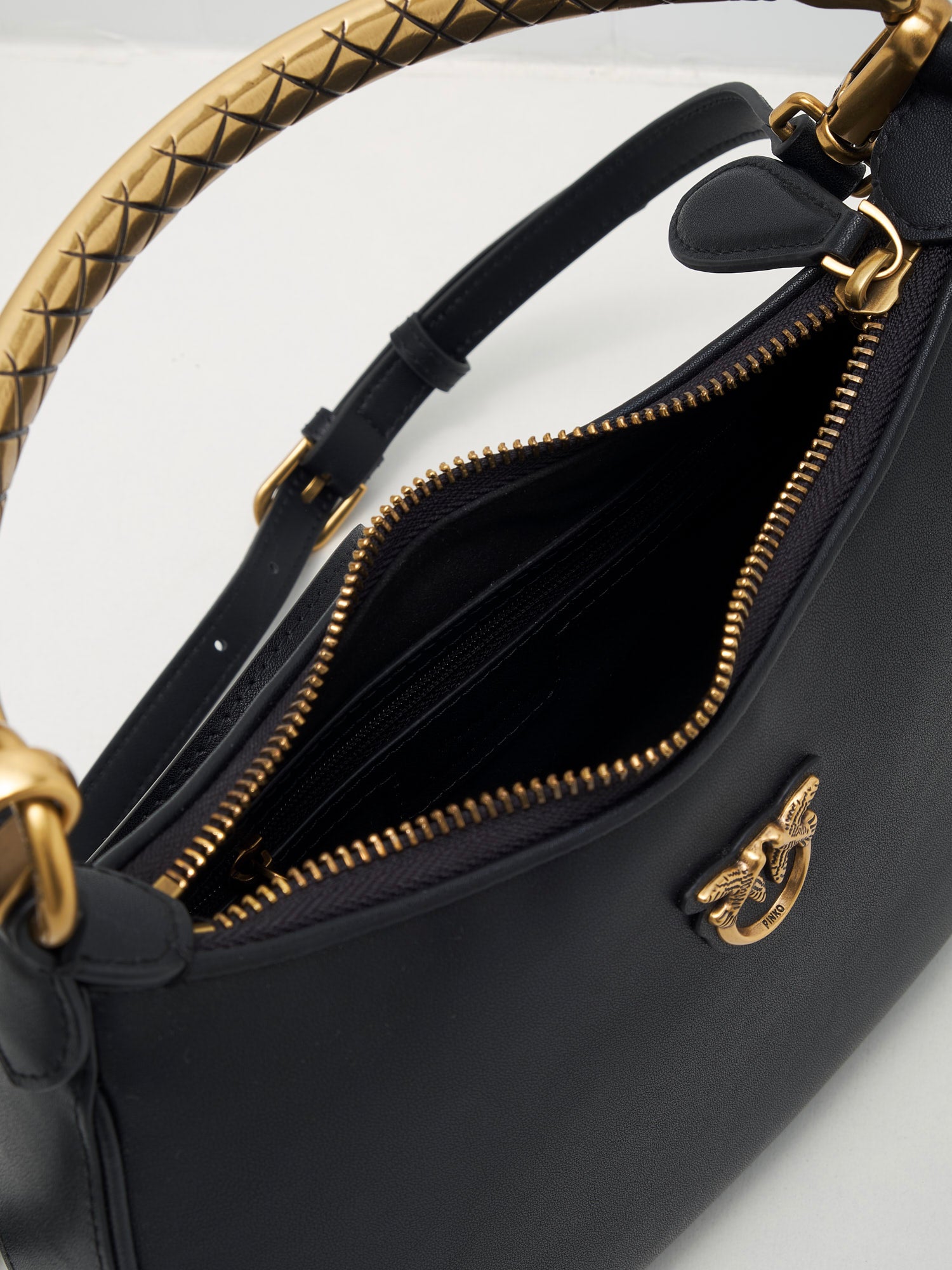 PINKO - Borsa a Tracolla Love Mini Half moon black gold 