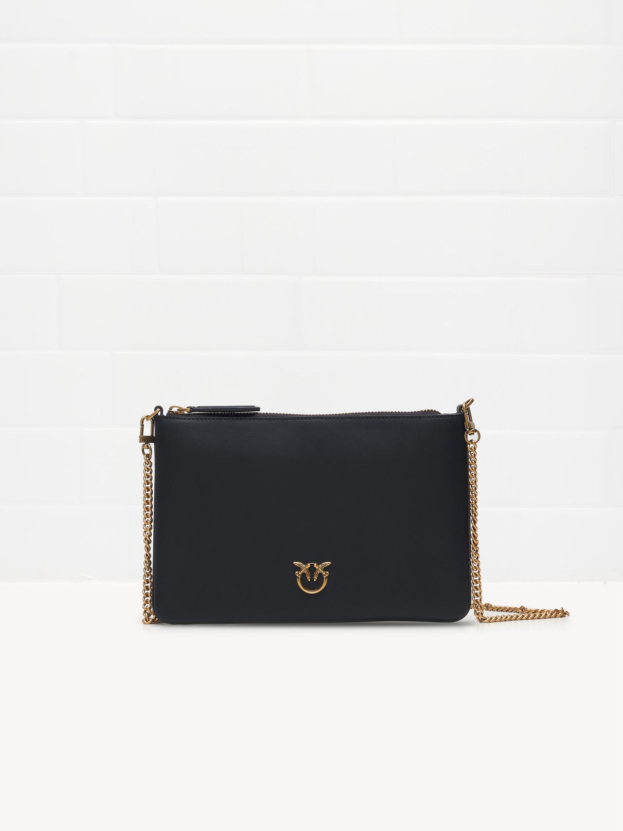 Pinko Classic Flat Love Bag Simply black gold