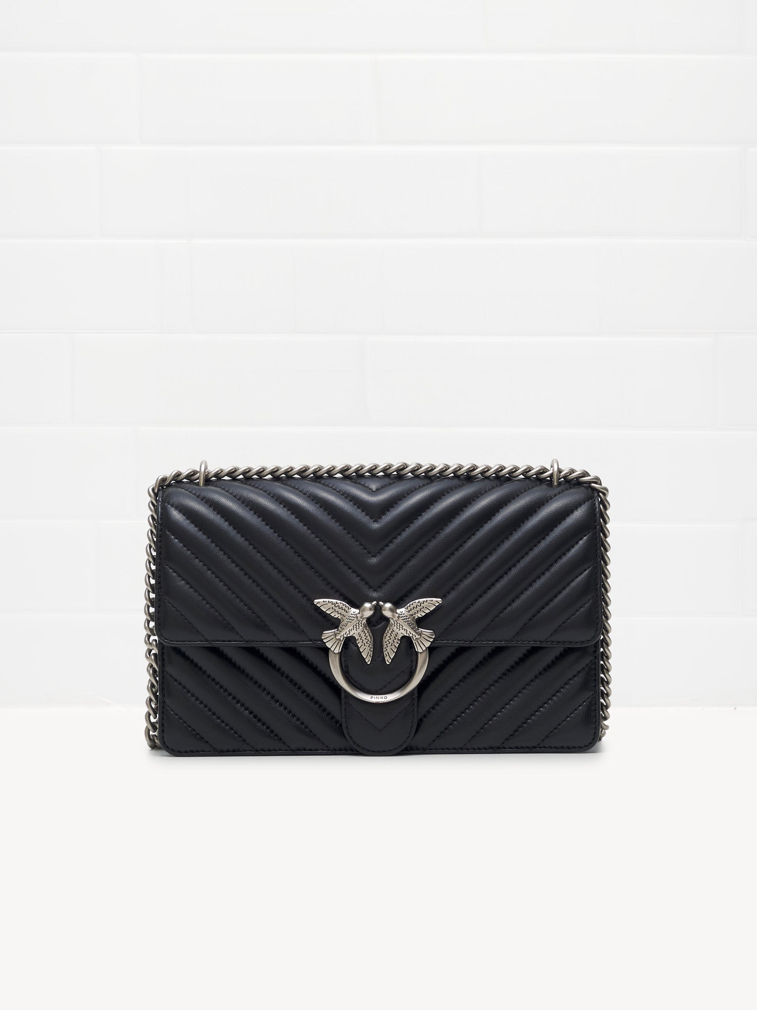 PINKO - Borsa a Tracolla Love One Classic black silver 